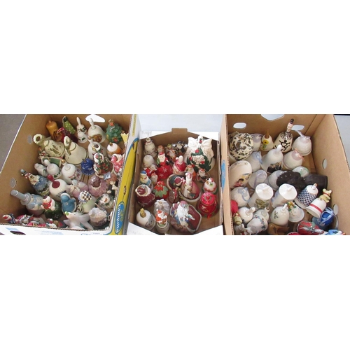 1200 - Collection of Christmas ceramic, china and glass bells (3 boxes)