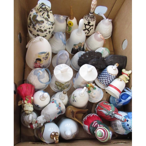 1200 - Collection of Christmas ceramic, china and glass bells (3 boxes)