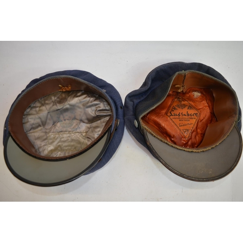 1195 - 4 US Air Force officers crusher caps, 2 by Flight Ace USA (one with broken strap), 1 by Luxenberg NY... 