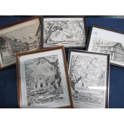 1226 - Laurence Tate (British C20th) Various landscape scenes including, Madras, Normandy, Atherstone, grou... 
