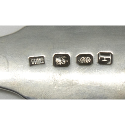 1034 - Geo.III Irish hallmarked sterling silver Fiddle pattern strainer spoon with slatted strainer,   engr... 
