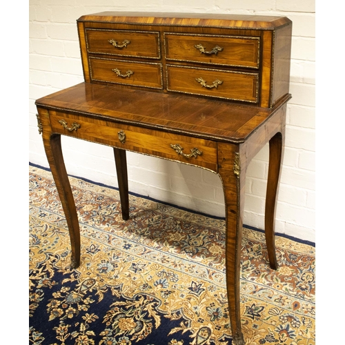 2183 - The Grange Goathland - C19th Louis XV1 style ormolu mounted crossbanded kingwood Bonheur du Jour, ra... 