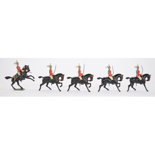 2107 - The Grange Goathland - W. Britain's Life Guards set No.1, 5 mounted hollow lead figures with origina... 