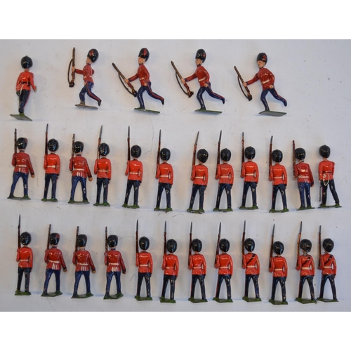 2105 - The Grange Goathland - Boxed set of vintage J Hill & Co lead single articulated arm lead Guardsmen f... 