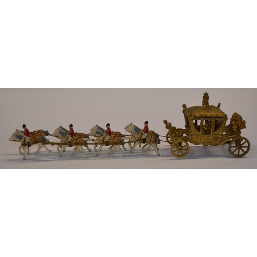 2106 - The Grange Goathland - Vintage Johillco boxed Miniature Coronation Coach with footmen etc. Appears c... 