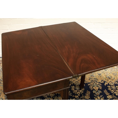 2192 - The Grange Goathland - Geo.111 mahogany rectangular tea table, folding top with blind fret frieze, o... 