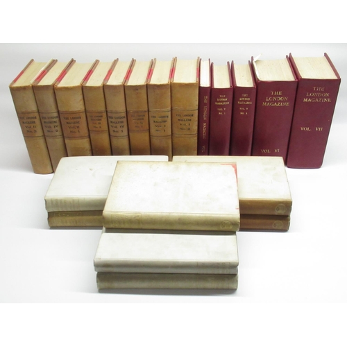 1302 - Collection of leather and vintage bound books and volumes inc. The London Magazine volumes in half-l... 