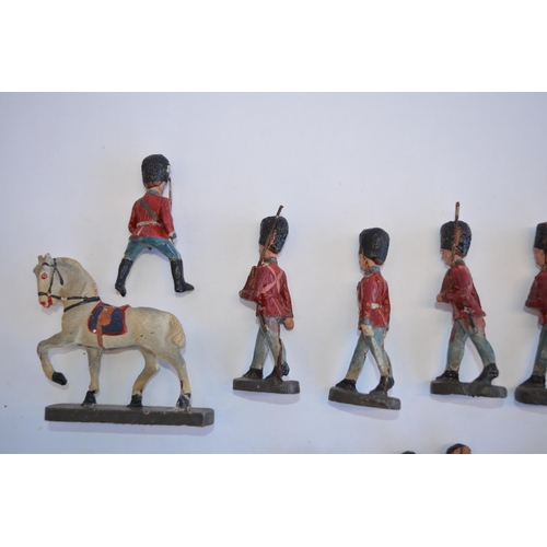 2135 - The Grange Goathland - Collection of 22 Elastolin vintage toy soldier figures including 16 Guardsmen... 