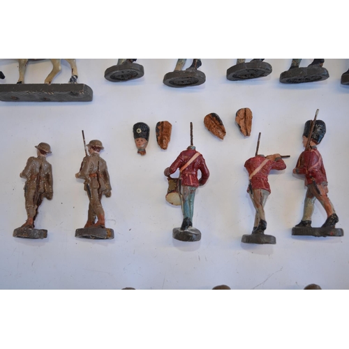 2135 - The Grange Goathland - Collection of 22 Elastolin vintage toy soldier figures including 16 Guardsmen... 