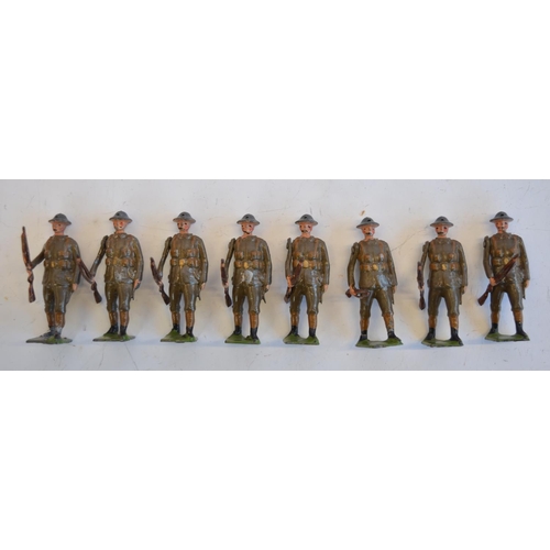 2113 - The Grange Goathland - Two vintage W.Britain's hollow lead cast British Army soldier sets, both righ... 