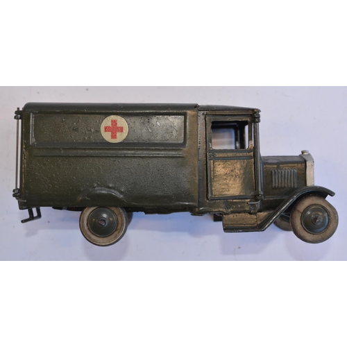 2110 - The Grange Goathland - Vintage W.Britain's early motorized field ambulance, with stretcher, patient ... 