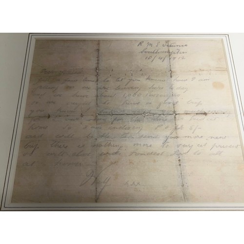 1290 - Titanic - Letter written by Wilf Seward (Chief Pantry Steward) on board the Titanic in Southampton 1... 