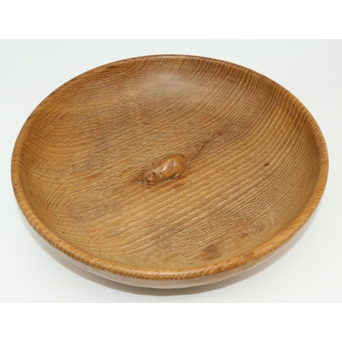 1461 - Robert Mouseman Thompson of Kilburn - a large adzed oak circular bowl, carved to centre with signatu... 