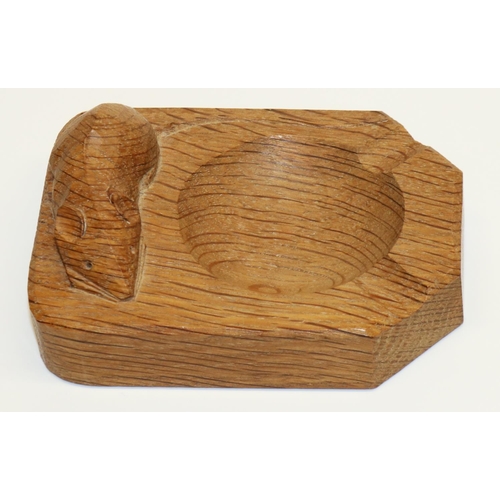 1480 - Robert Mouseman Thompson of Kilburn - an oak rectangular ashtray, carved with signature mouse,
W10cm... 