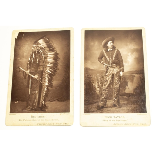 2138 - The Grange Goathland - Buffalo Bills Wild West Woodburytype Cabinet cards for Buck Taylor 'King of t... 