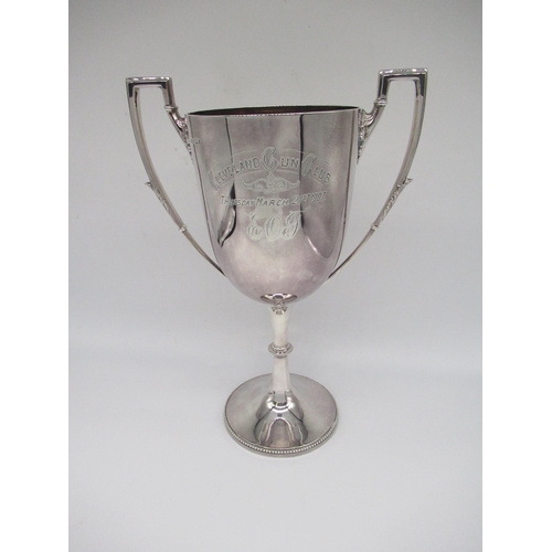 2003 - The Grange Goathland - Edw.V11 hallmarked silver two handled trophy cup engraved 'Cleveland Gun Club... 