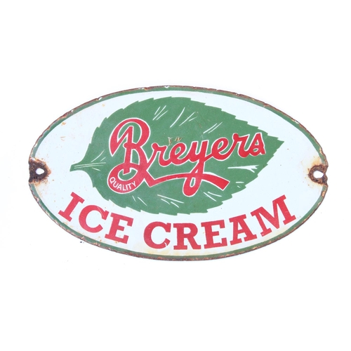 1276 - Breyers Ice Cream steel plate enamel sign, 25cm x 15cm, a Nestle's Milk enamel sign and Fire enamel ... 