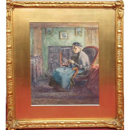 1343 - Albert George Stevens (Staithes Group, 1863-1925); 'Painting of Miss Mason (Dispensers Mother)', wat... 