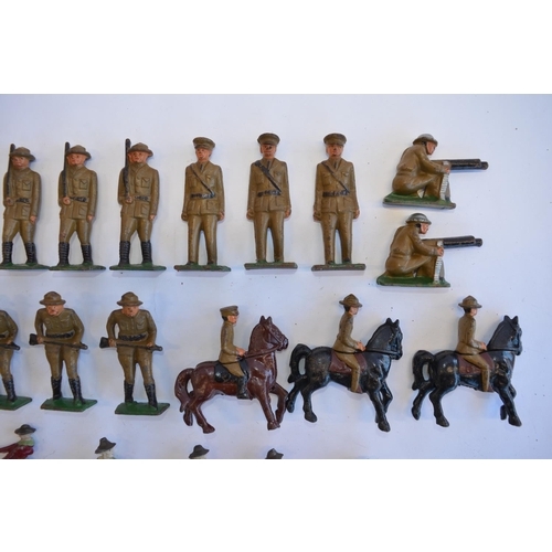 2124 - The Grange Goathland - Collection of 19 vintage cast metal American WW1 era toy soldiers and 5 Cowbo... 