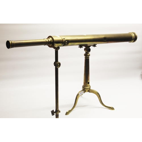 1162 - C20th brass single drawer telescope engraved 'J H Steward, 406 Strand 66 Strand 456 West Strand & 54... 