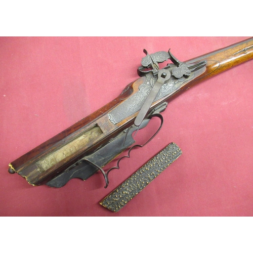 1286 - Early C18th German/Austrian wheel lock rifle, with 25 1.4