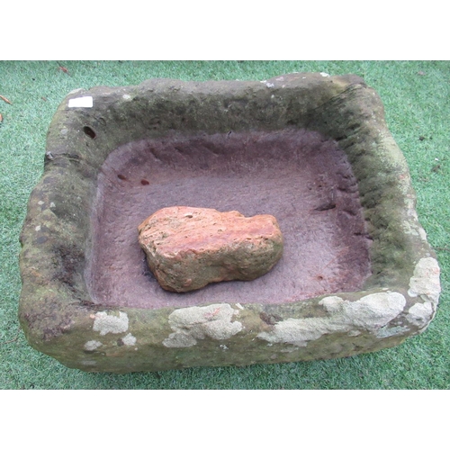 2253 - The Grange Goathland - Weathered sandstone trough, 59cm 45cm 28cm