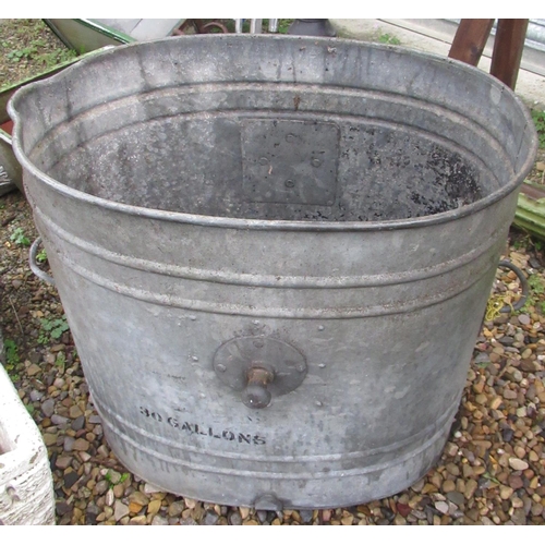 2266 - The Grange Goathland -Thirty gallon galvanised tipping water container