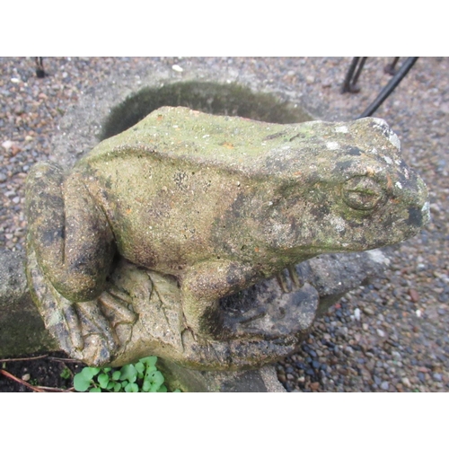 2313 - Two reconstituted stone planters and a garden ornament in the shape of a frog