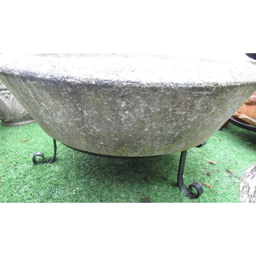 2320 - Extremely large, reconstituted stone planter with drainage hole, D78cm