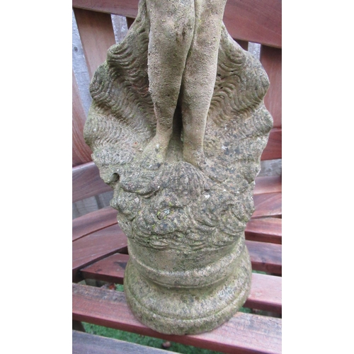 2323 - Reconstituted stone Venus in clam shell, H60cm