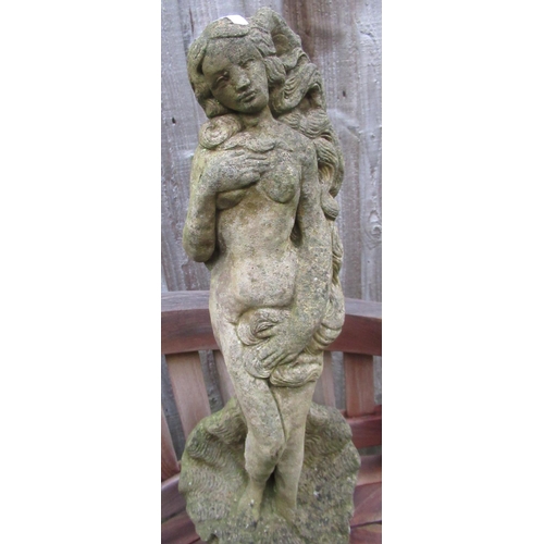 2323 - Reconstituted stone Venus in clam shell, H60cm