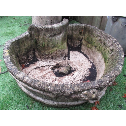 2325 - Reconstituted stone water fountain with floral design and basket