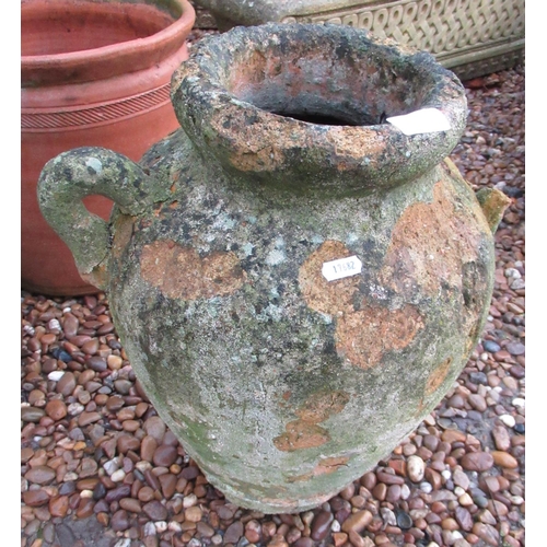 2286 - Well weathered Greek style olive jar, 46cm