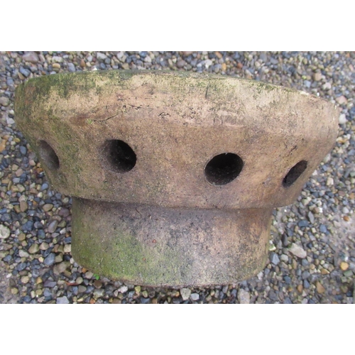 2311 - Lion headed water fountain, reconstituted garden urn with Greco-Roman design and a chimney cowl