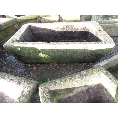 2288 - Stone trough with drainage hole, 87cm x 51cm x 26cm