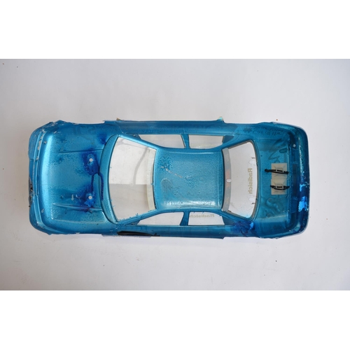 305 - 2 Tamiya 1/10 radio control cars with transmitters, both A/F: Ford Mondeo BTCC Touring car. Front ri... 