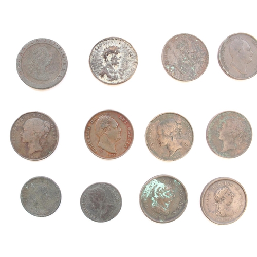 604 - Selection of Geo.II to QV British copper coinage to include cartwheel pennies, pennies, half pennies... 