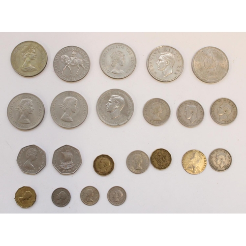 618 - Selection of GB coinage, mostly cupro nickel crowns and mixed denoms with a George III guinea reprod... 