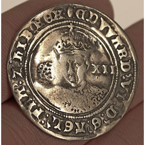 631 - King Edward VI silver shilling c1550