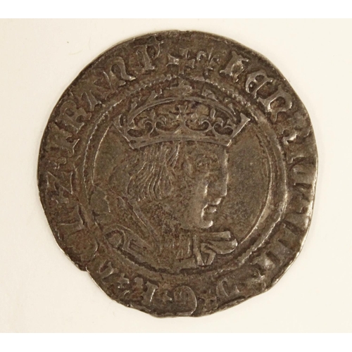 632 - Henry VIII silver groat, second coinage, lis mark, c1526-1544