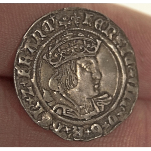 632 - Henry VIII silver groat, second coinage, lis mark, c1526-1544