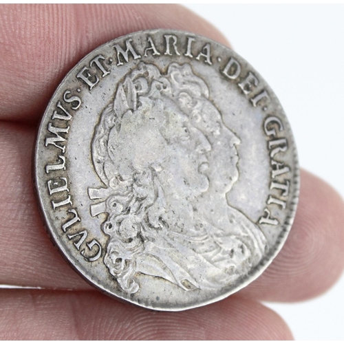 635 - 1671 Charles II half crown, 1693 William and Mary half crown, 1698 William III half crown and anothe... 