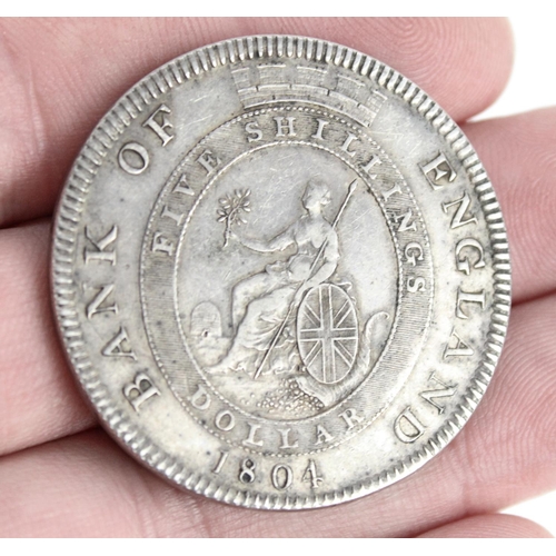 637 - George III 1804 Bank of England five shillings silver dollar