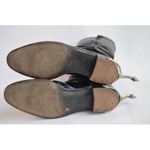 328 - A pair of vintage cavalry boots with attached spurs and a pair of 