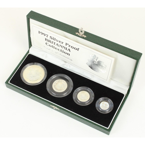 661 - Royal Mint 1997 fine silver proof four coin collection, encapsulated with original box and certifica... 