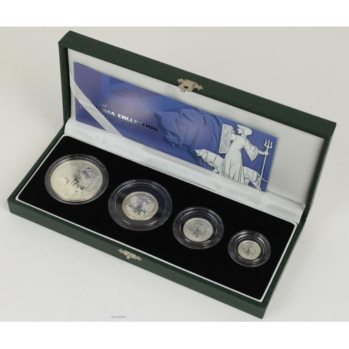 662 - Royal Mint 2001 fine silver proof four coin collection, encapsulated with original box and certifica... 