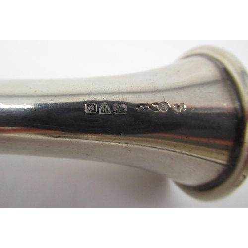 81 - Geo. V hallmarked Sterling silver hunting horn by Sampson Mordan & Co Ltd, Chester, 1916, with engra... 