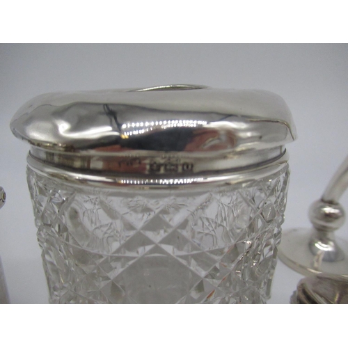 82 - Victorian scent bottle with silver lid, makers mark worn, 1879, a collection of Edw. VII and later d... 