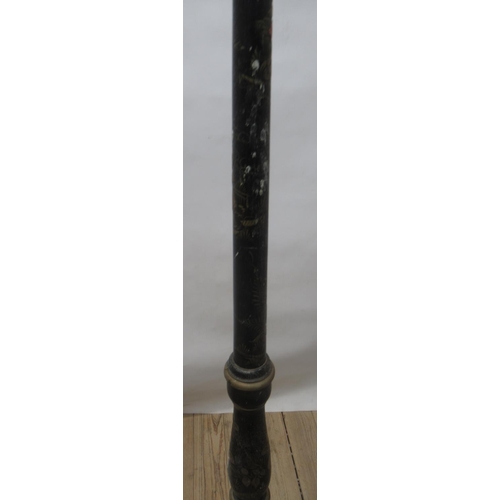 722 - 1920s Chinoiserie standard lamp (a/f) & a late c20th wrought iron standard lamp(2)