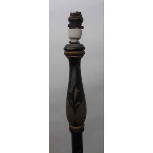 722 - 1920s Chinoiserie standard lamp (a/f) & a late c20th wrought iron standard lamp(2)